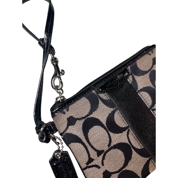 COACH  Jacquard Signature C  Small Wristlet Wallet Clutch Canvas Zip‎ - Picture 6 of 7
